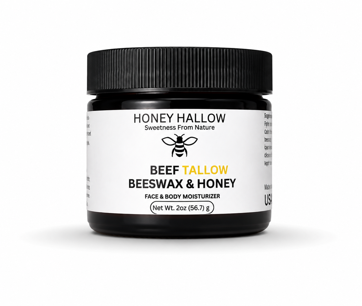 Grass-Fed Beef Tallow Beeswax & Honey Balm – 2 oz